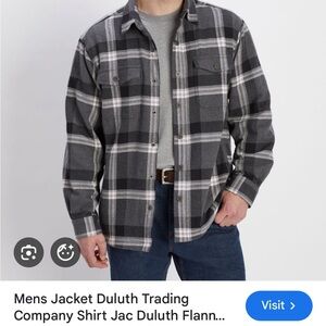Duluth Trading Co Men’s Fleece-Lined Plaid Shirt Jacket